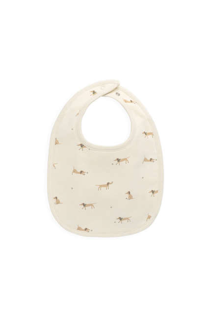 Baberos 100% Algodón Pima Bordado - Crema Perritos
