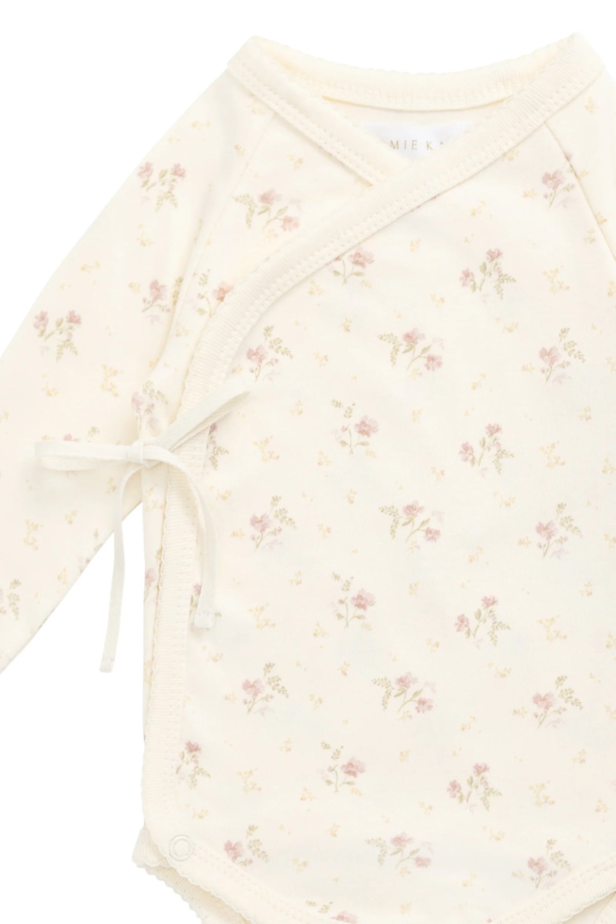 Enterizo con Botones y Bordado - Crema Flores